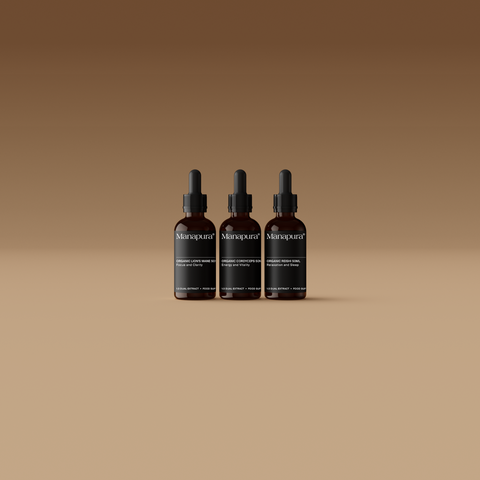 Mushroom Trio by Manapura | The Best, Pure, Clinical-Grade Longevity & Nootropic Supplements | Free Shipping